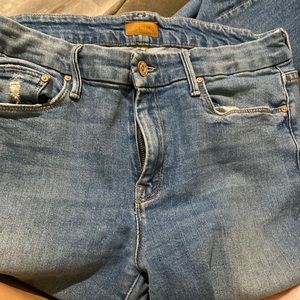 Mother jeans looker ankle fray love guru